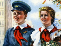 советские школьники с белыми воротничками